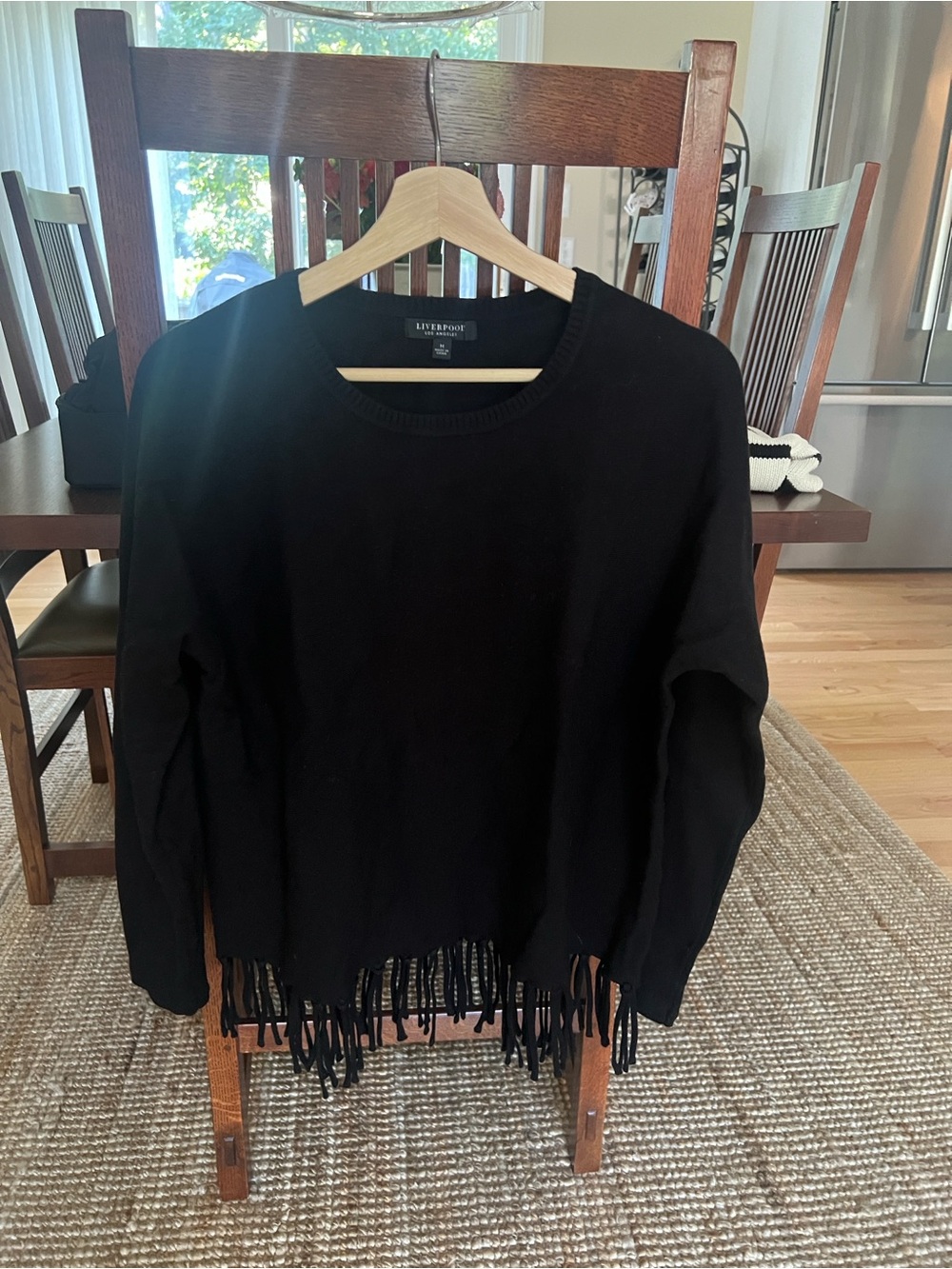 Liverpool Black fringed sweater SZ M